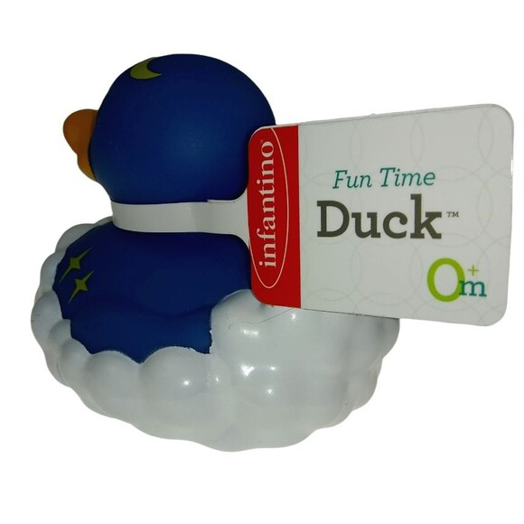 Infantino Fun Time Rubber Ducky Floating On Cloud Duck Moon Stars Nighty Bath 0+ - Picture 9 of 13